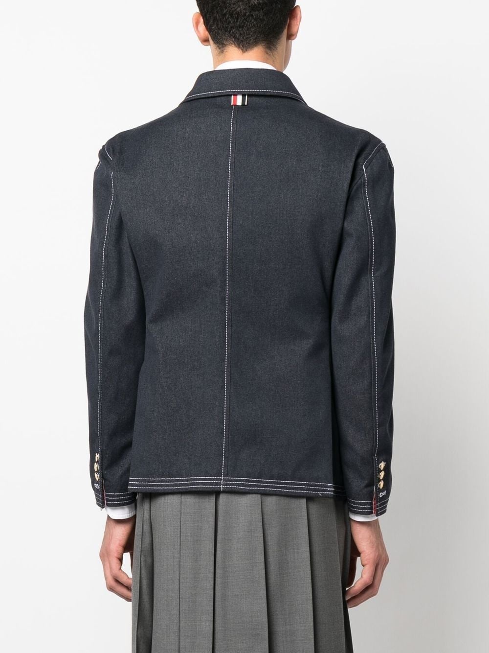 contrast-stitch denim jacket - 4