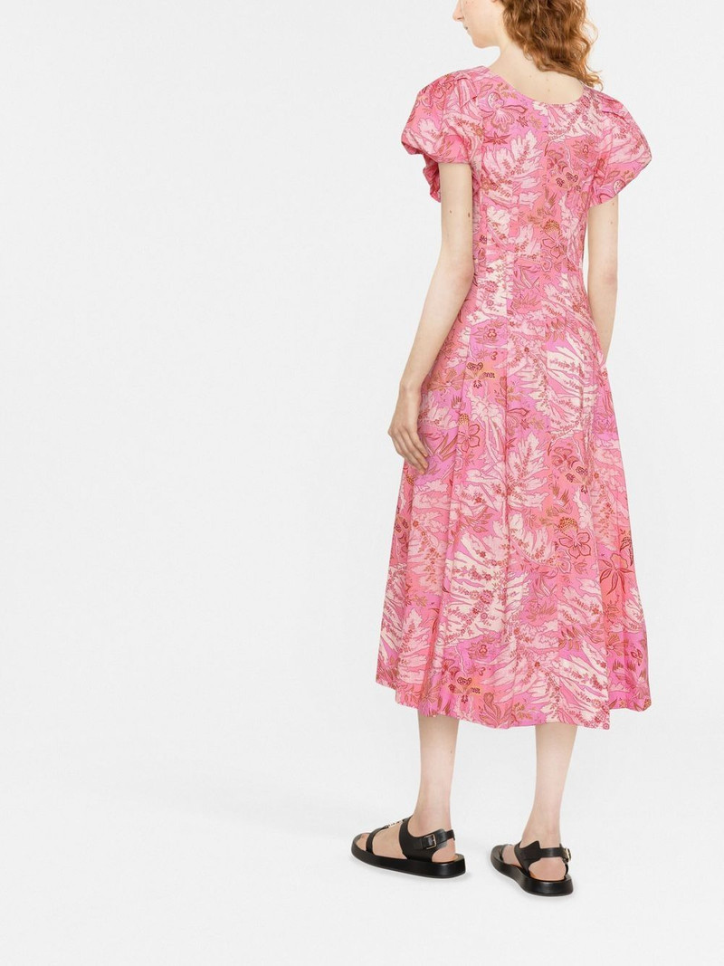 botanical-print zip-up dress 4