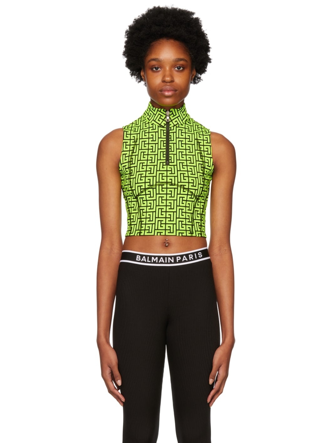 Green Half-Zip Sport Top - 1