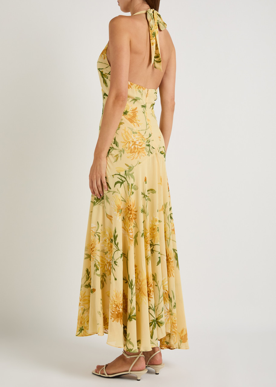 Reformation Briony Panelled Floral-print Georgette Midi Dress - 3