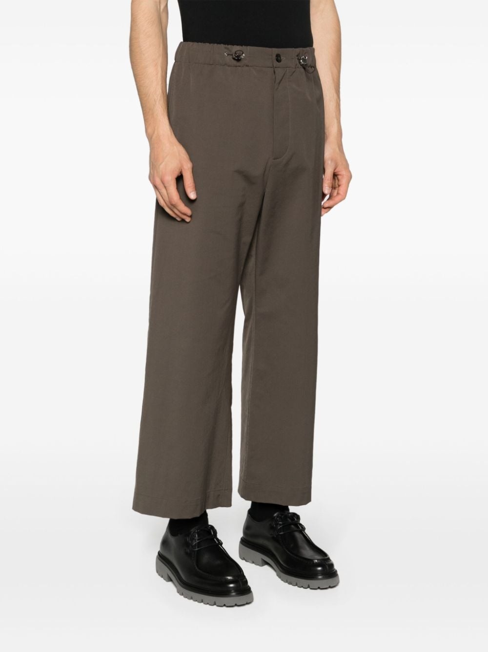 drawstring straight-leg trousers - 3