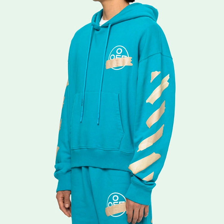 Off-White SS20 Hooded Sweatshirt Men Blue OMBB037R20E300023948 - 3