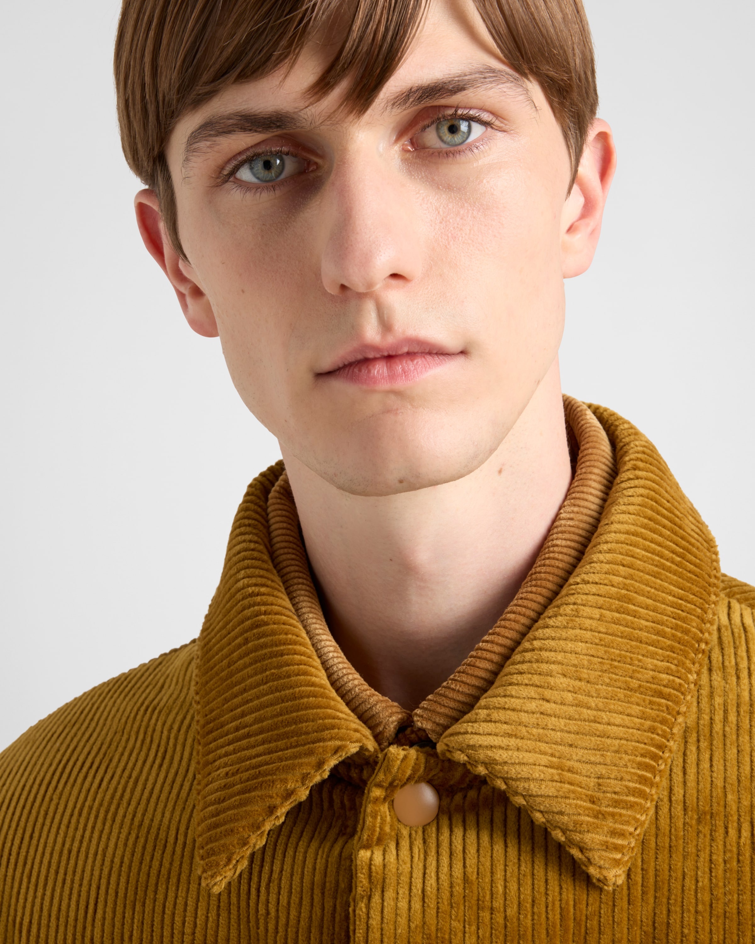 Cropped corduroy down jacket - 4