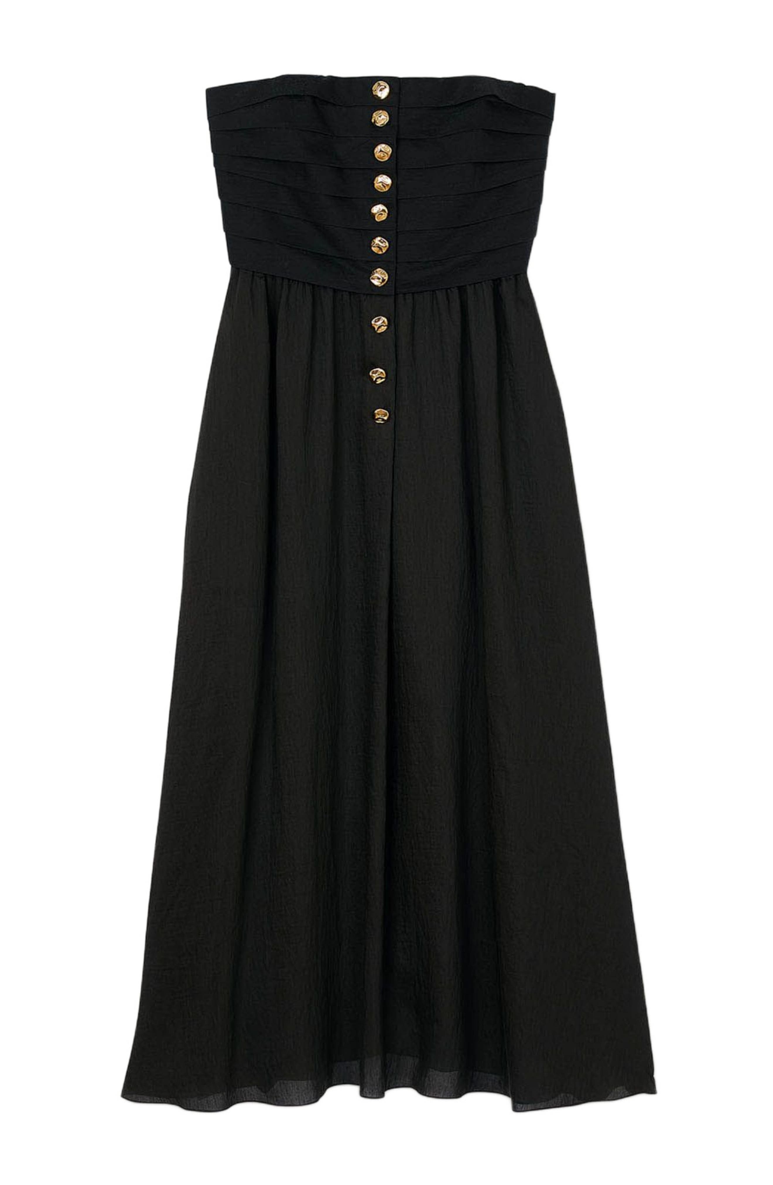 SANDRO Long bustier dress in Black at Nordstrom - 5