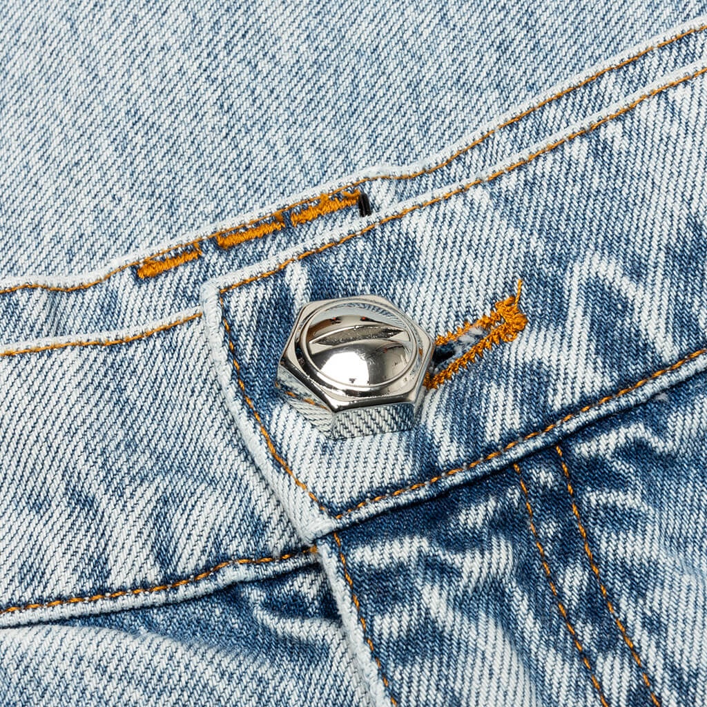 LOOSE VINTAGE WASH DENIM PANTS - BLEU JEAN CLAIR - 3
