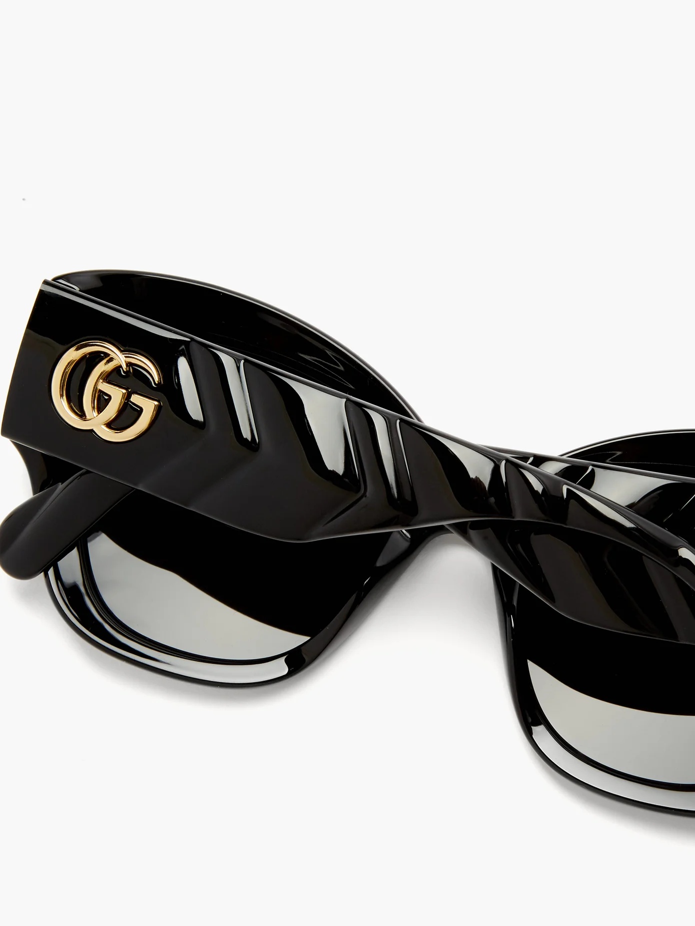 GG-logo quilted cat-eye acetate sunglasses - 3