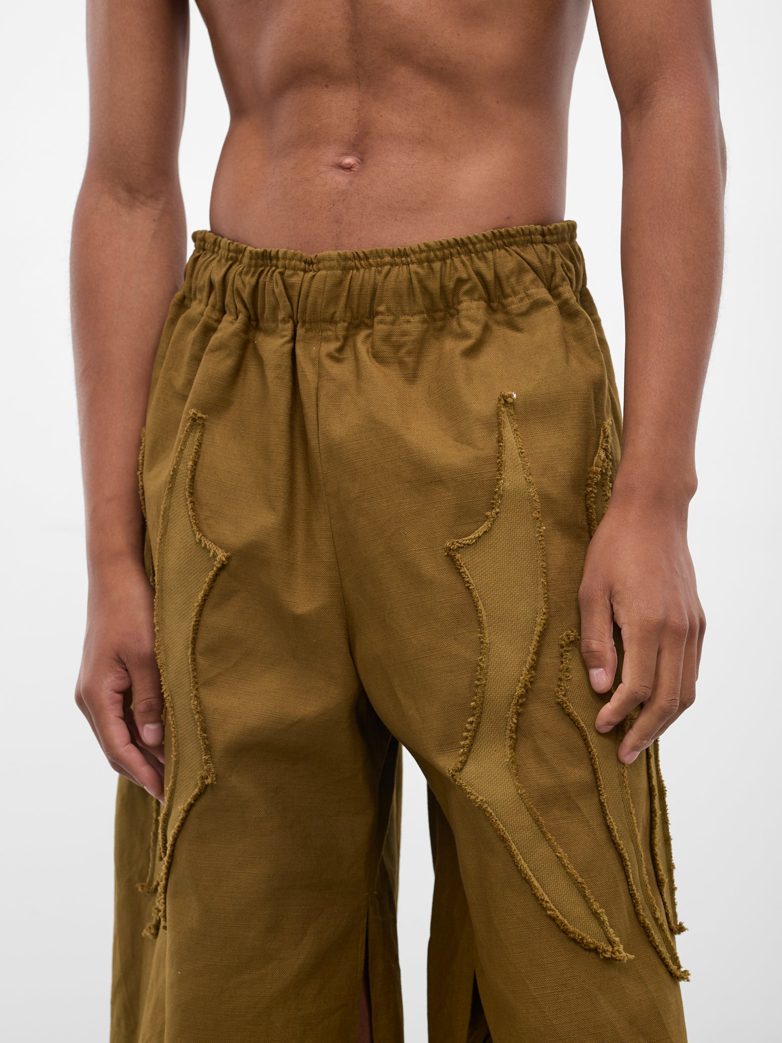 Khaki Battle Scar Graphic Shorts - 4