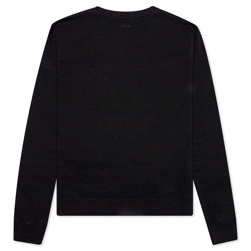 LANVIN CURB EMBROIDERED SWEATSHIRT - BLACK - 2