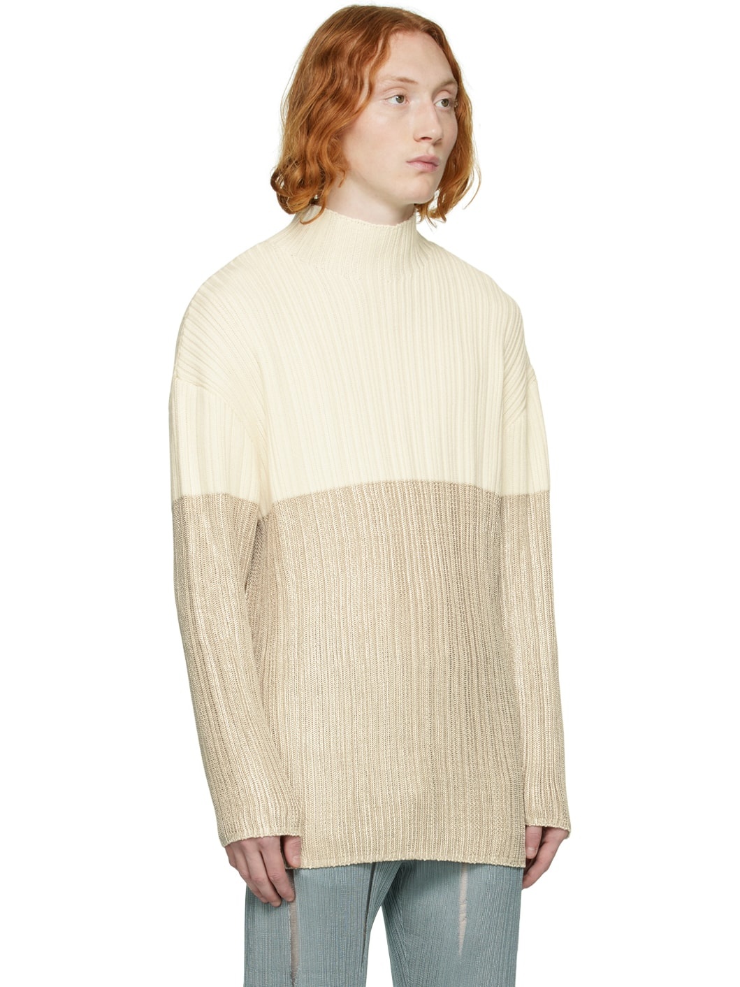 Off-White Mock Neck Sweater - 2