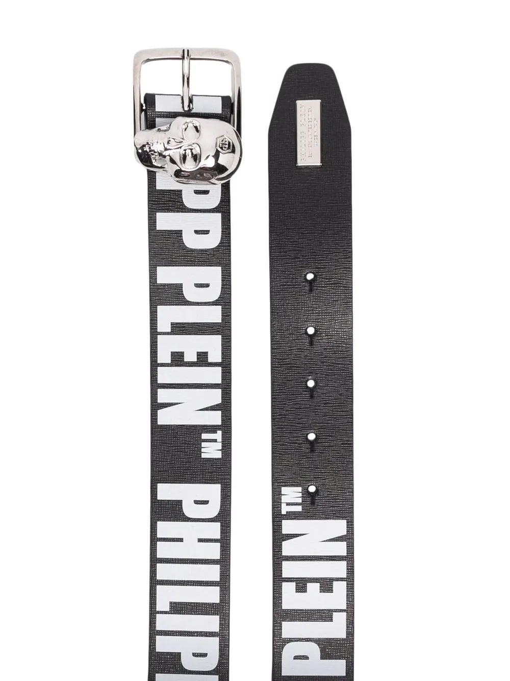 skull-appliqué logo-print belt - 2