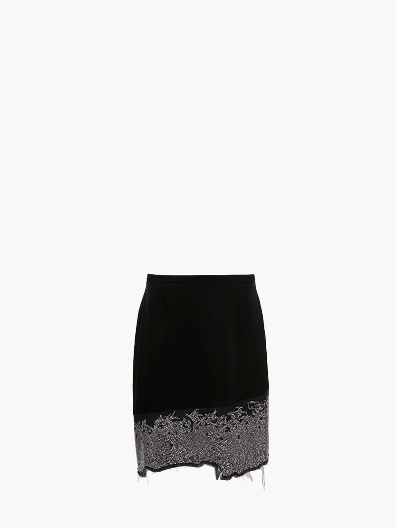 DISTRESSED GLITTER HEM SKIRT 1