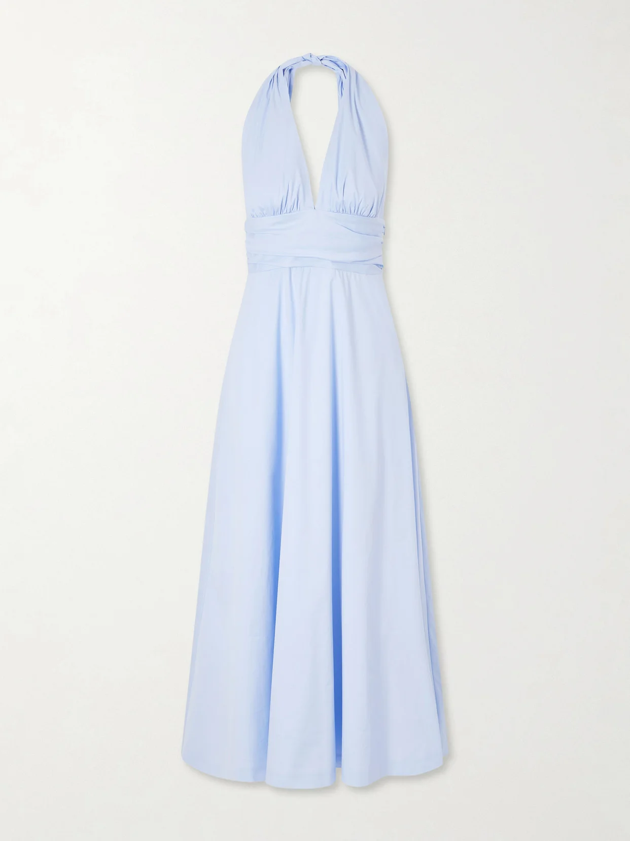 Marilyn Organic Cotton-blend Poplin Halterneck Maxi Dress - 1