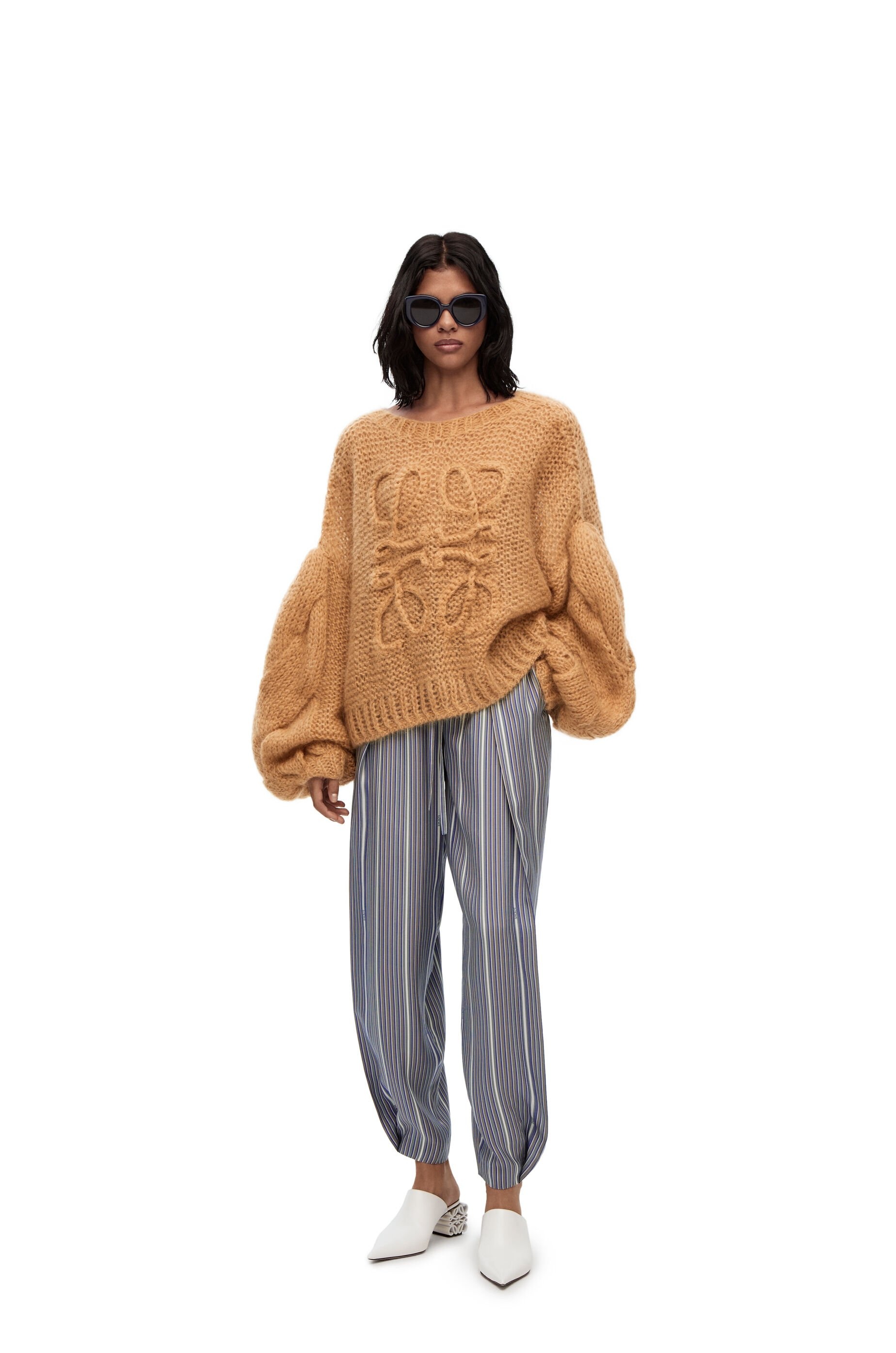 Stripe balloon trousers in silk - 2