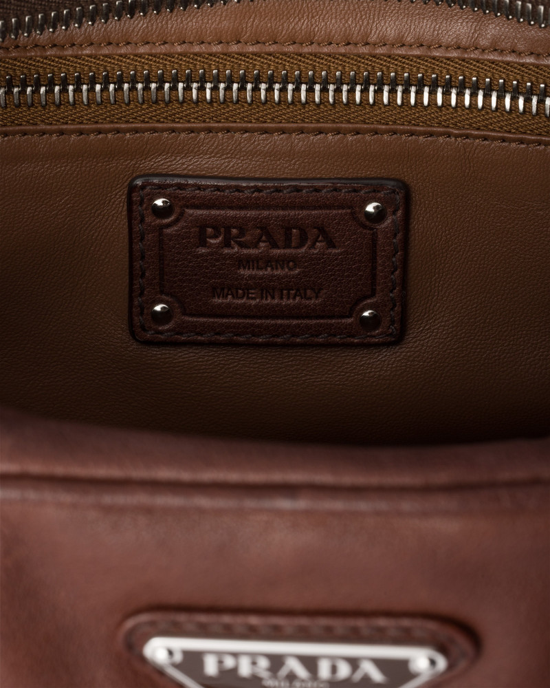 Large washed leather top-handle bag 5