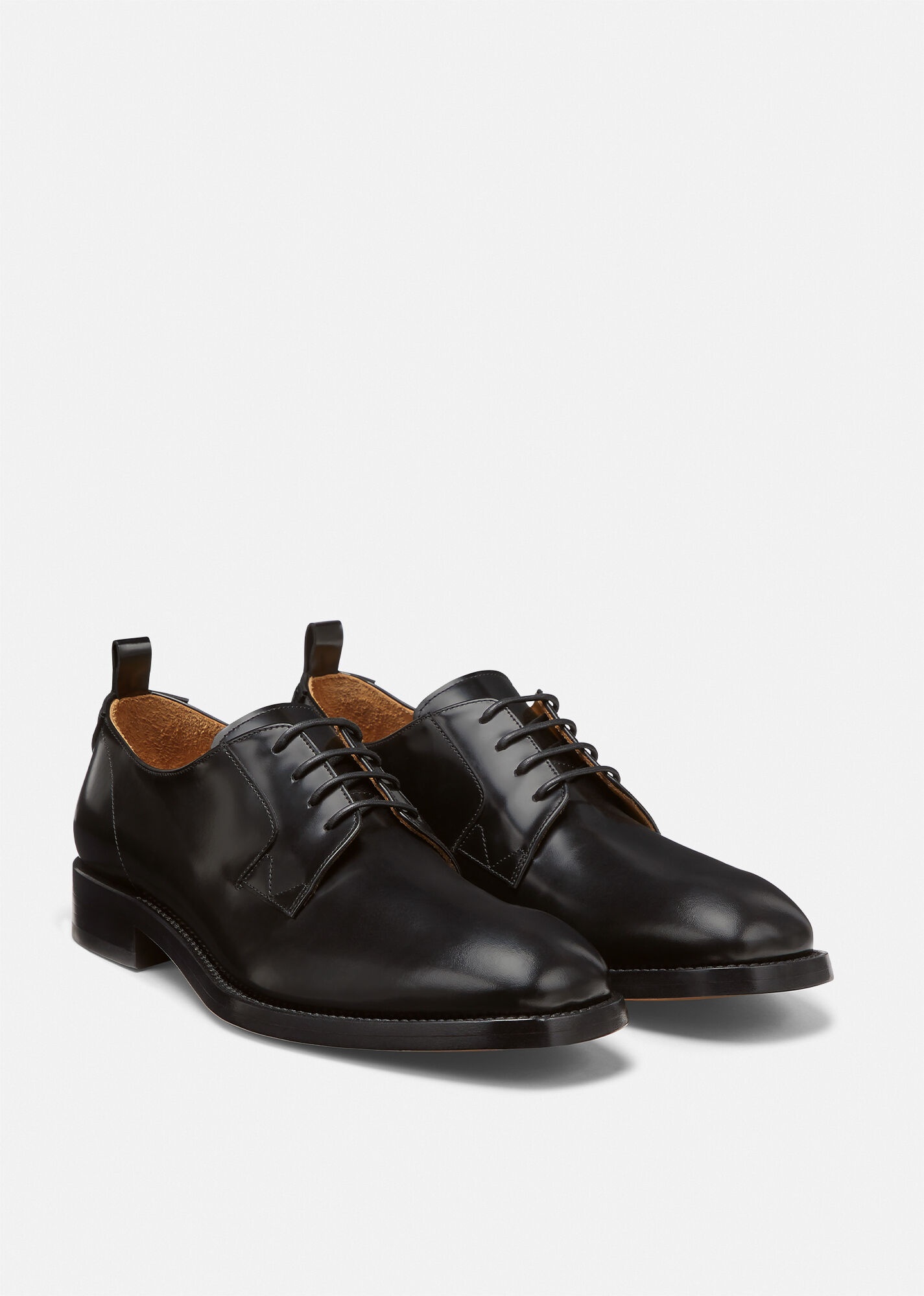 V Leather Lace-Up Shoes - 4