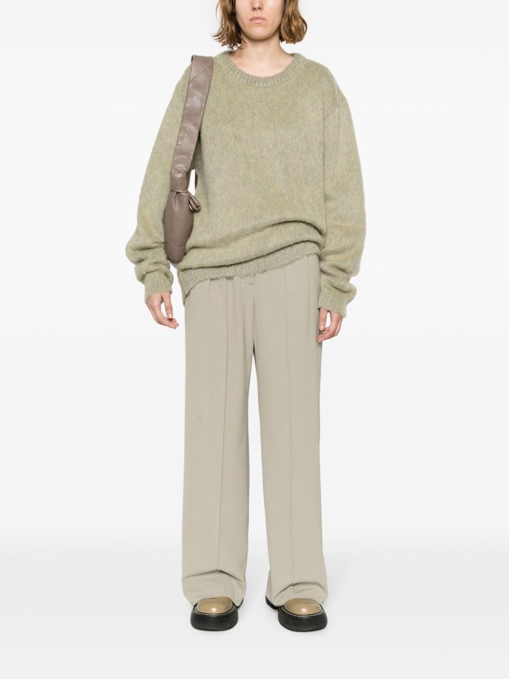 crew-neck brushed-effect jumper - 2
