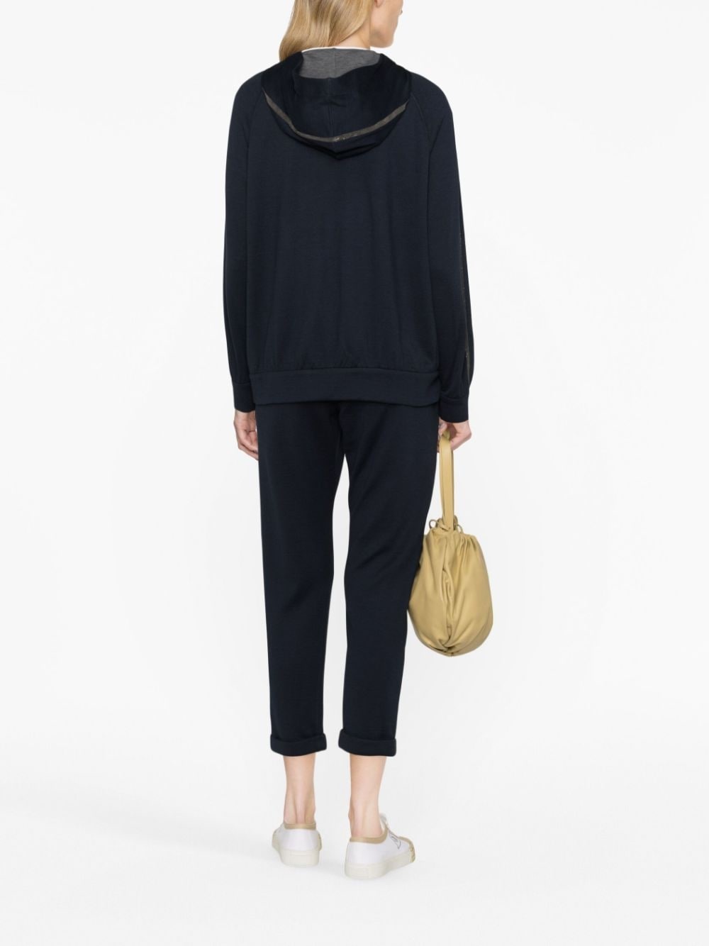 Monili-trimmed zipped hoodie - 4