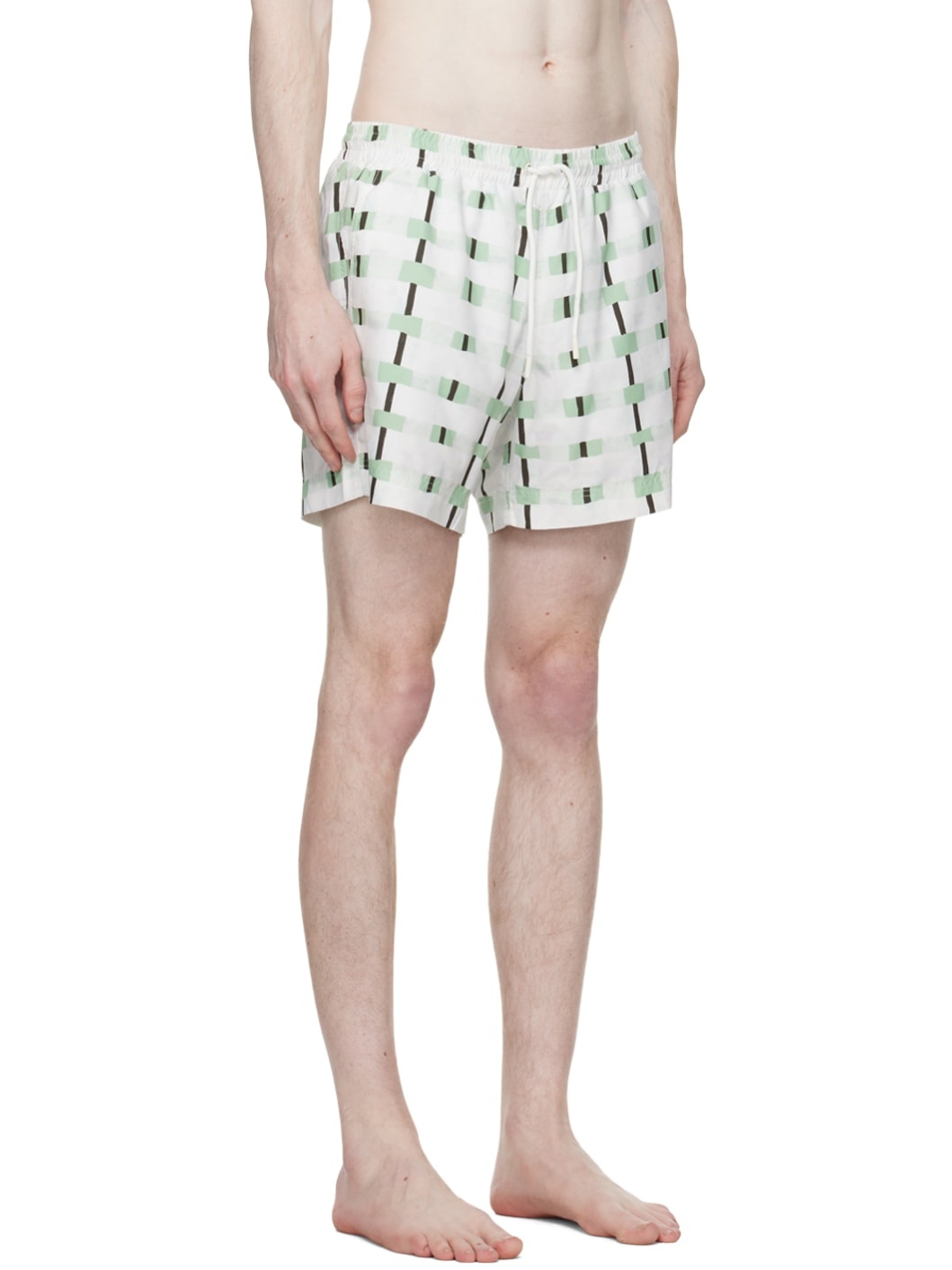 Off-White Checked Swim Shorts - 2