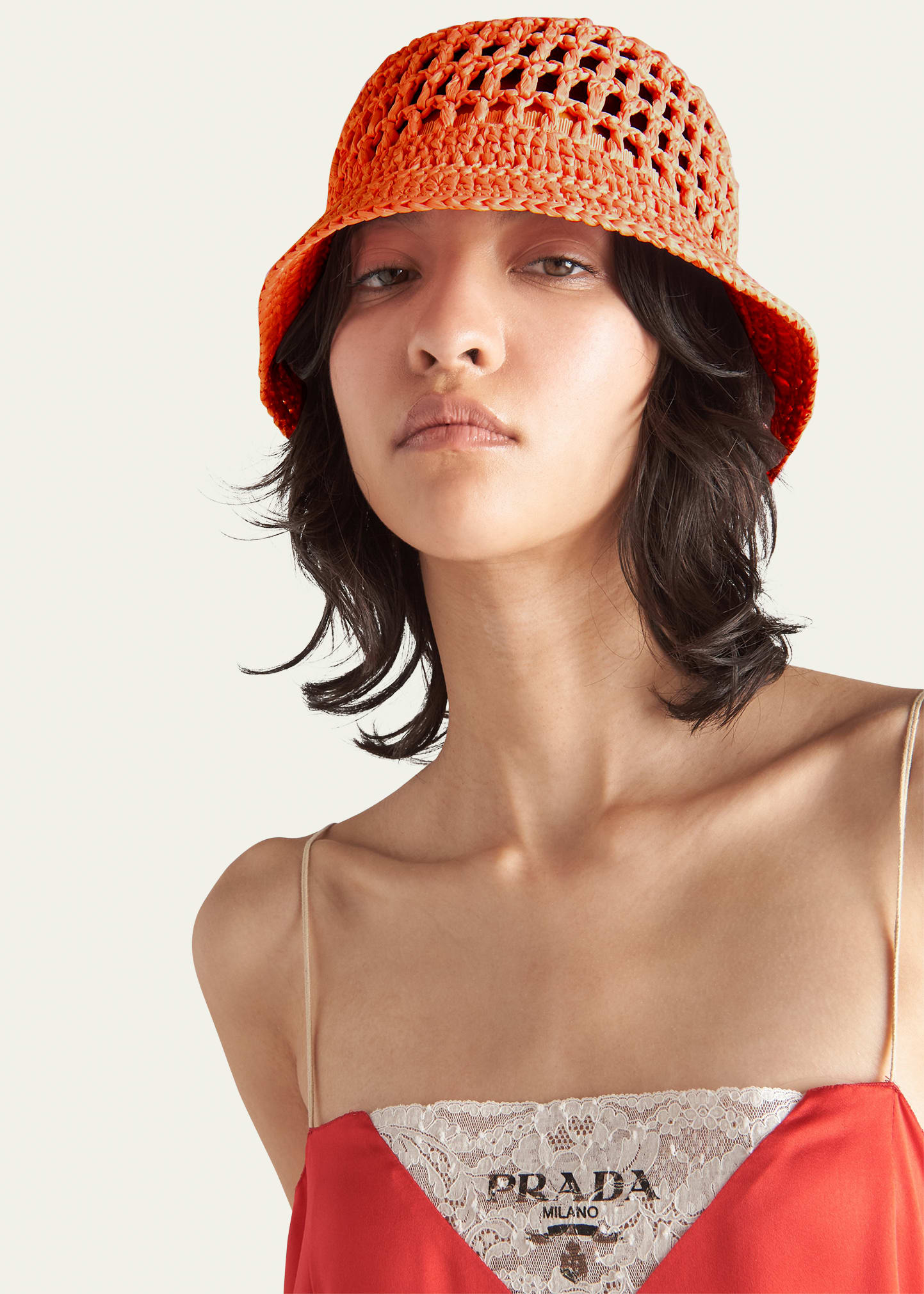 Logo Cutout Raffia Bucket Bag - 2