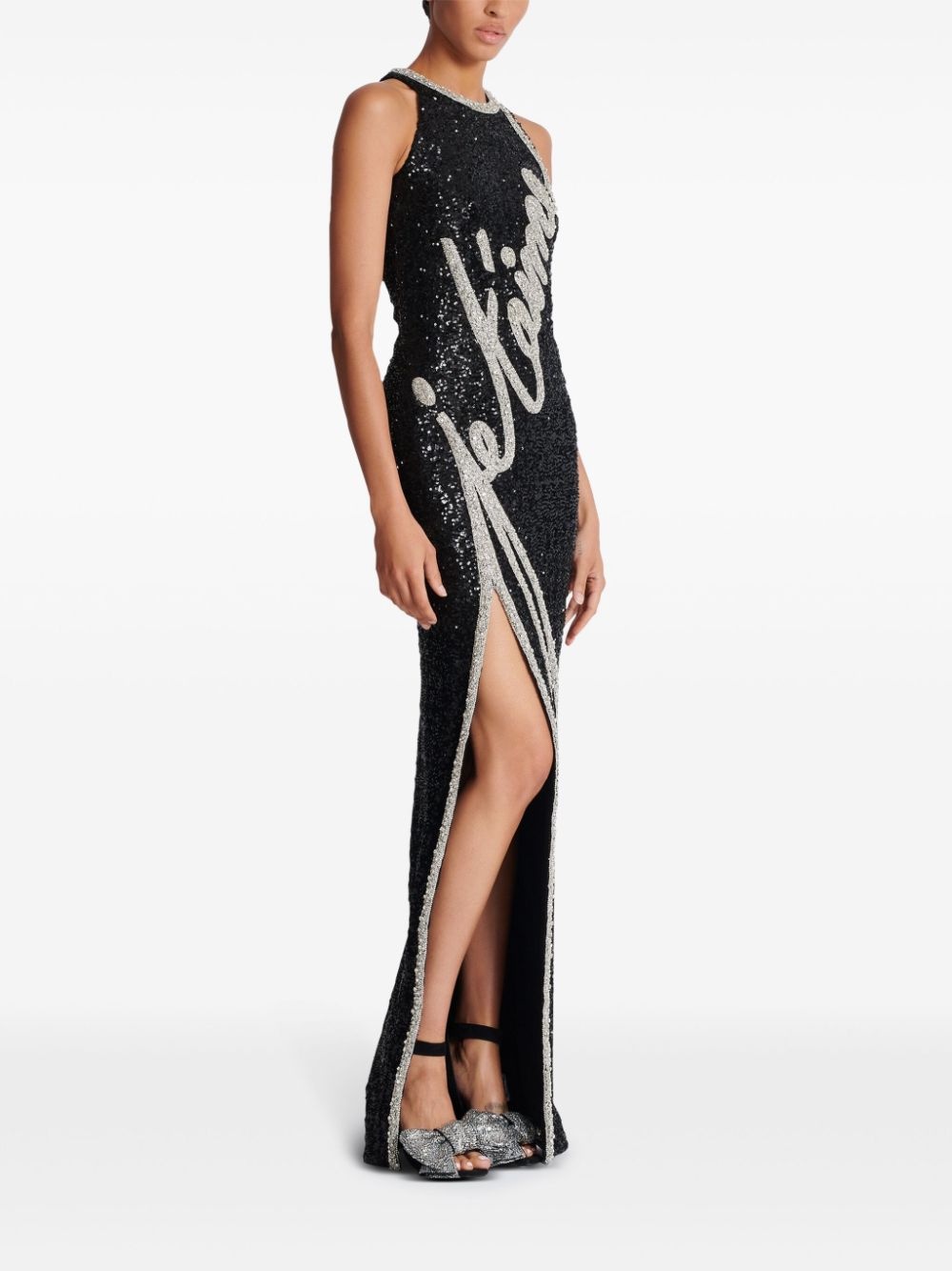 rhinestone-embellished gown - 3