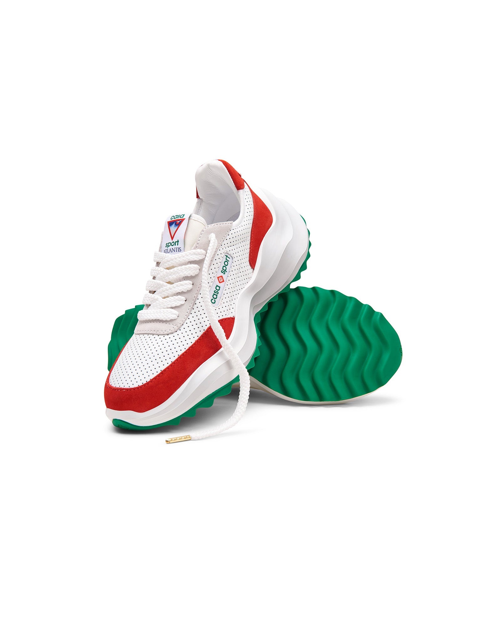 Mens Atlantis White & Red Sneaker - 5