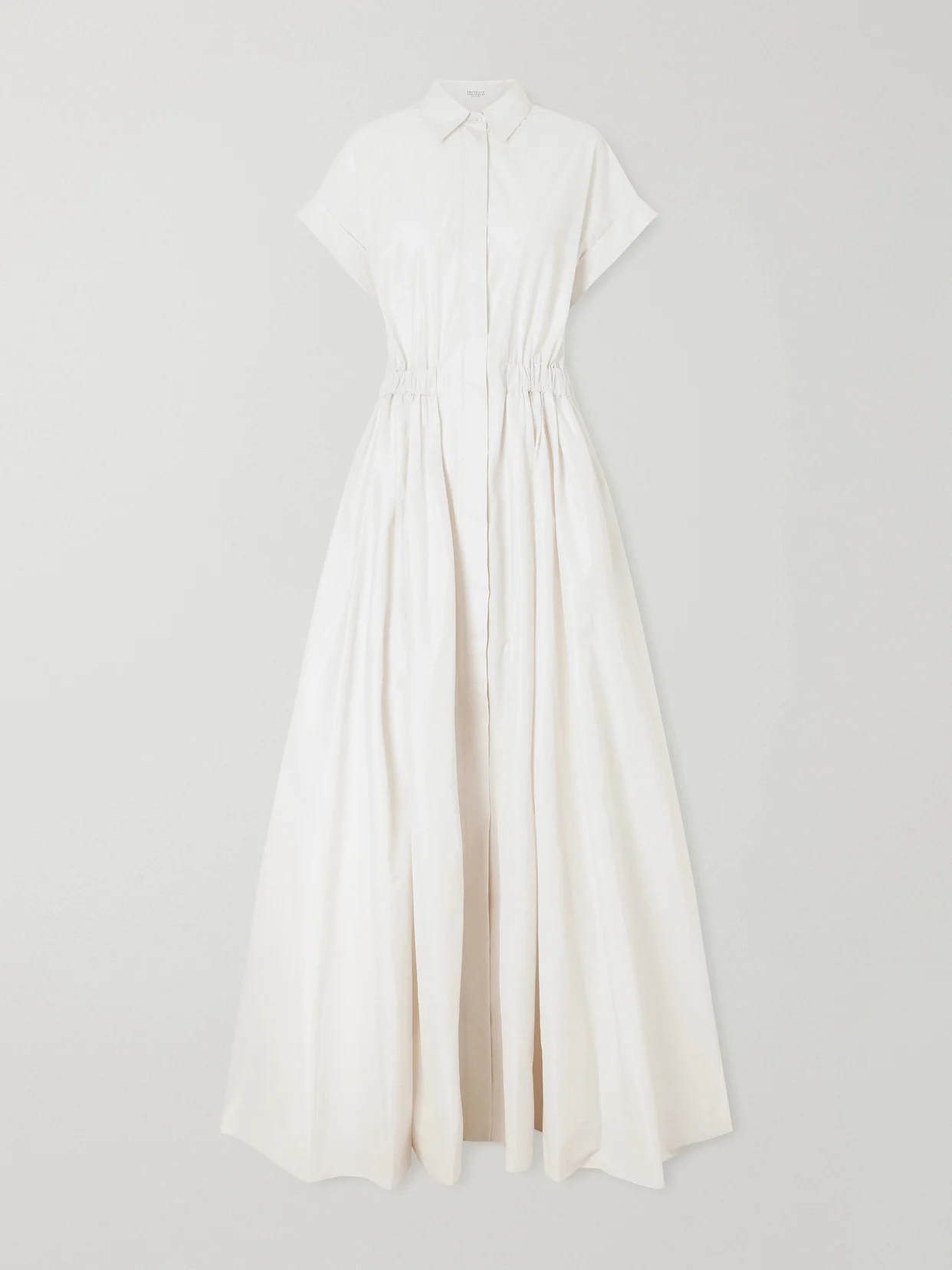 Pleated Cotton-blend Poplin Maxi Dress - 1