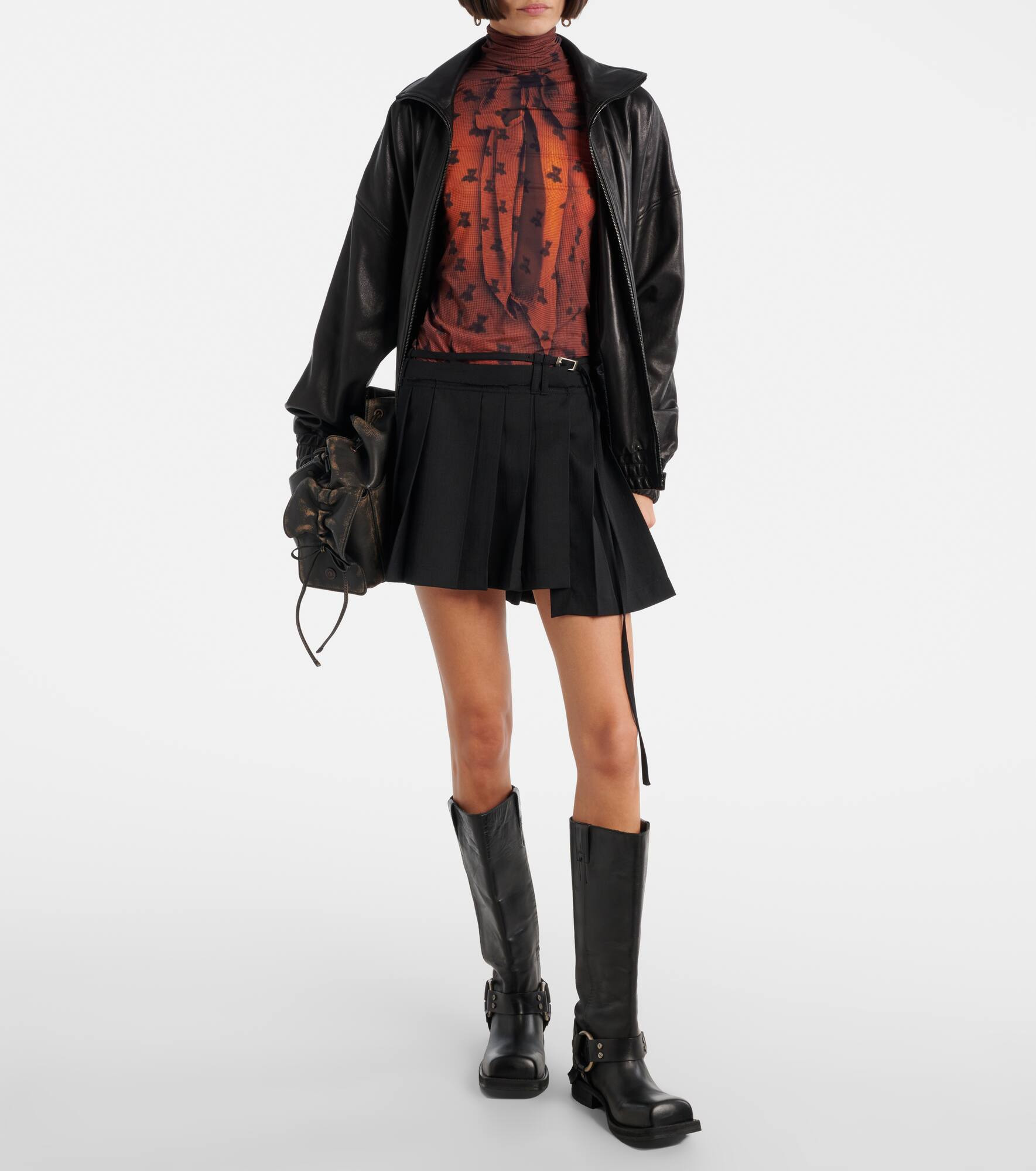 Trompe-l'œil high-neck top - 2