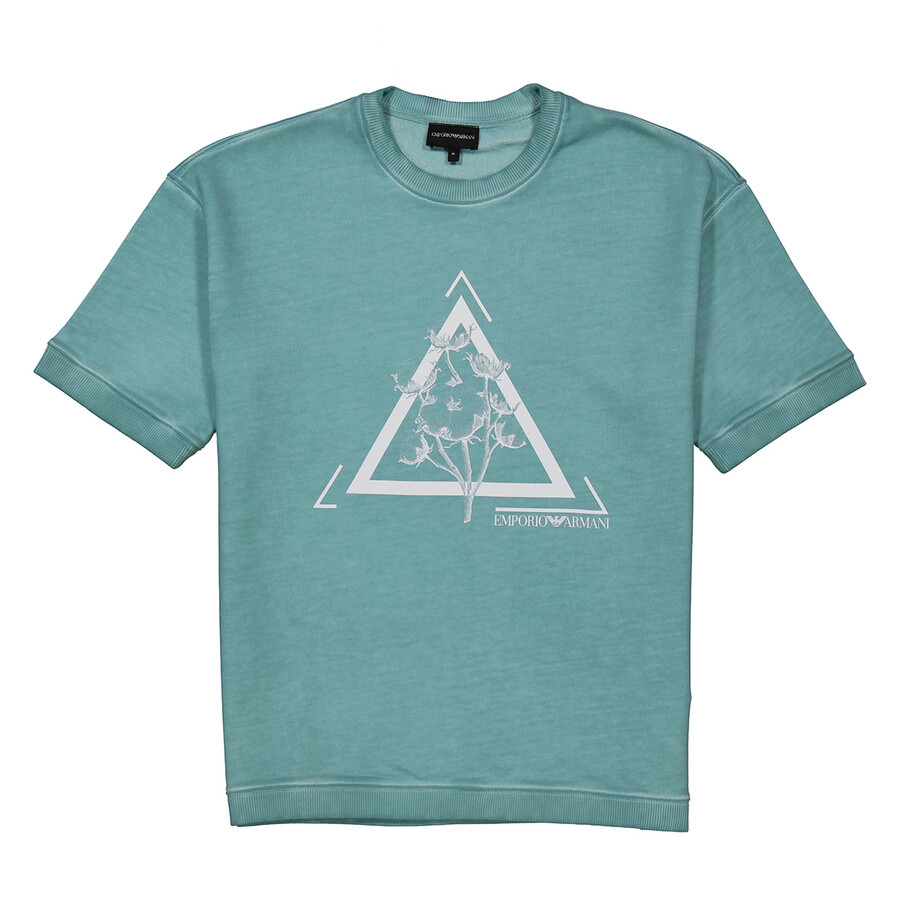 Emporio Armani Blue Graphic Print Jersey Fleece T-shirt - 1