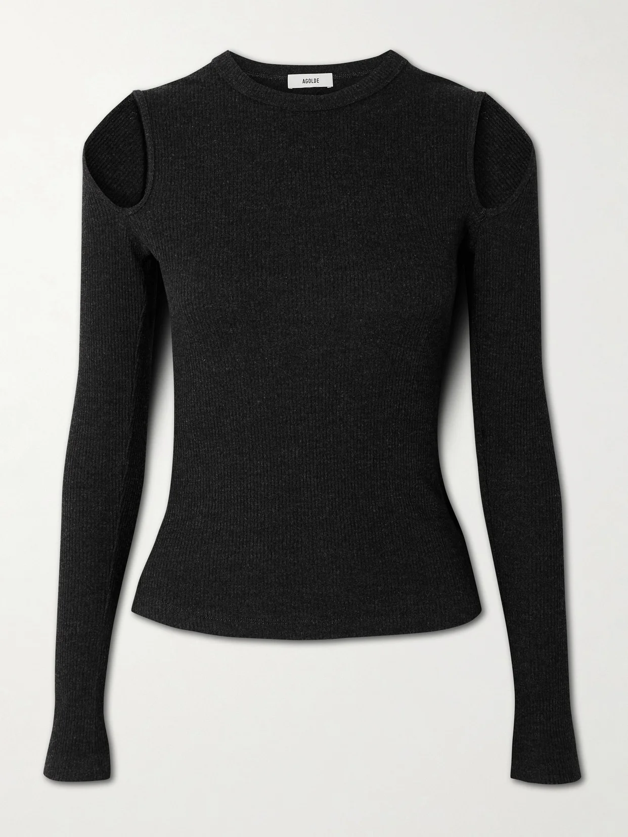 Pierce Cutout Ribbed Jersey T-shirt - 1