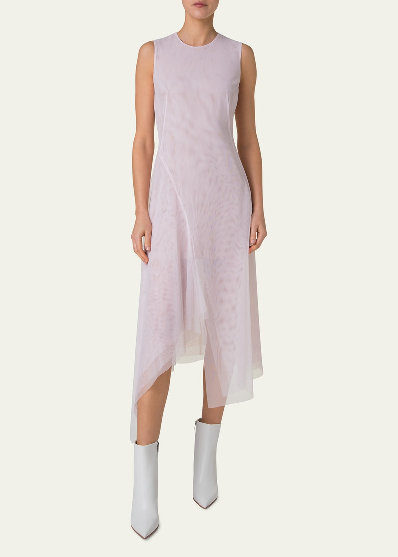 AKRIS Double Layer Techno Tulle Midi Dress outlook
