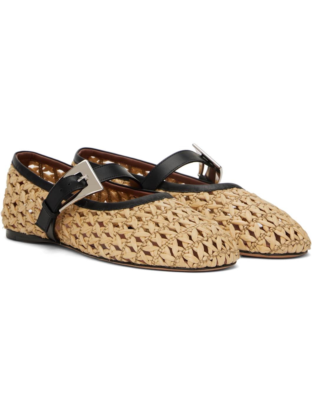 Beige Sveva Buckle Ballerina Flats - 4