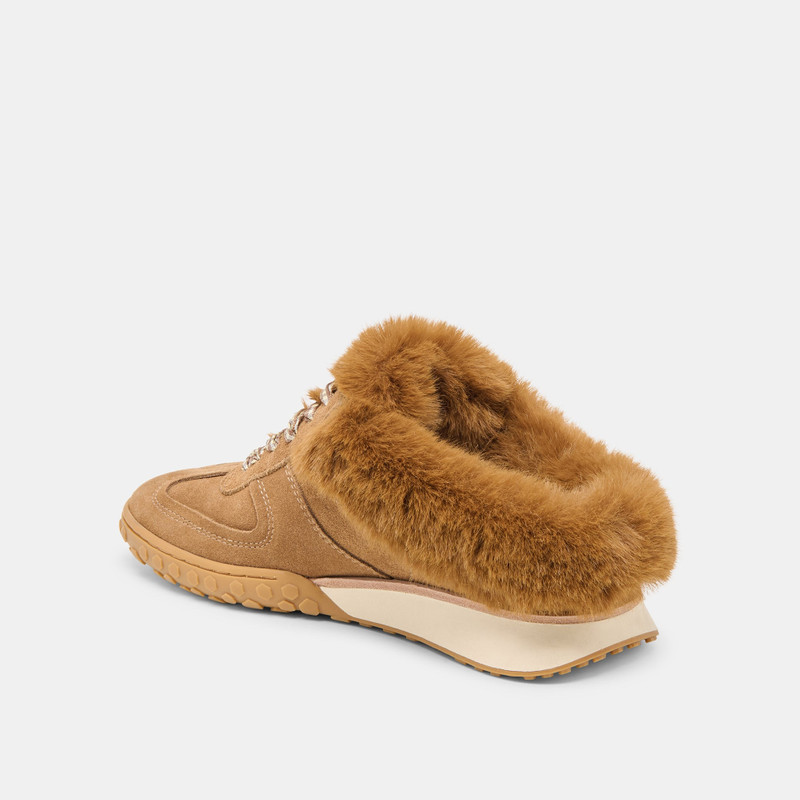 IZZEY PLUSH SNEAKERS LT BROWN SUEDE 5