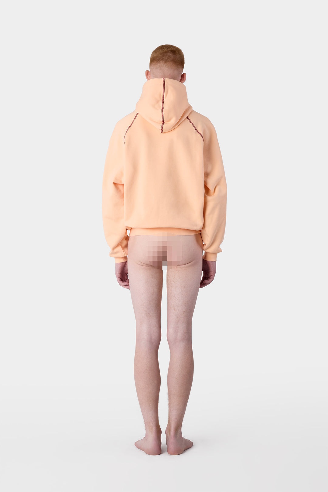 EMBROIDERED BIG LOGO HOODIE / powder pink - 7