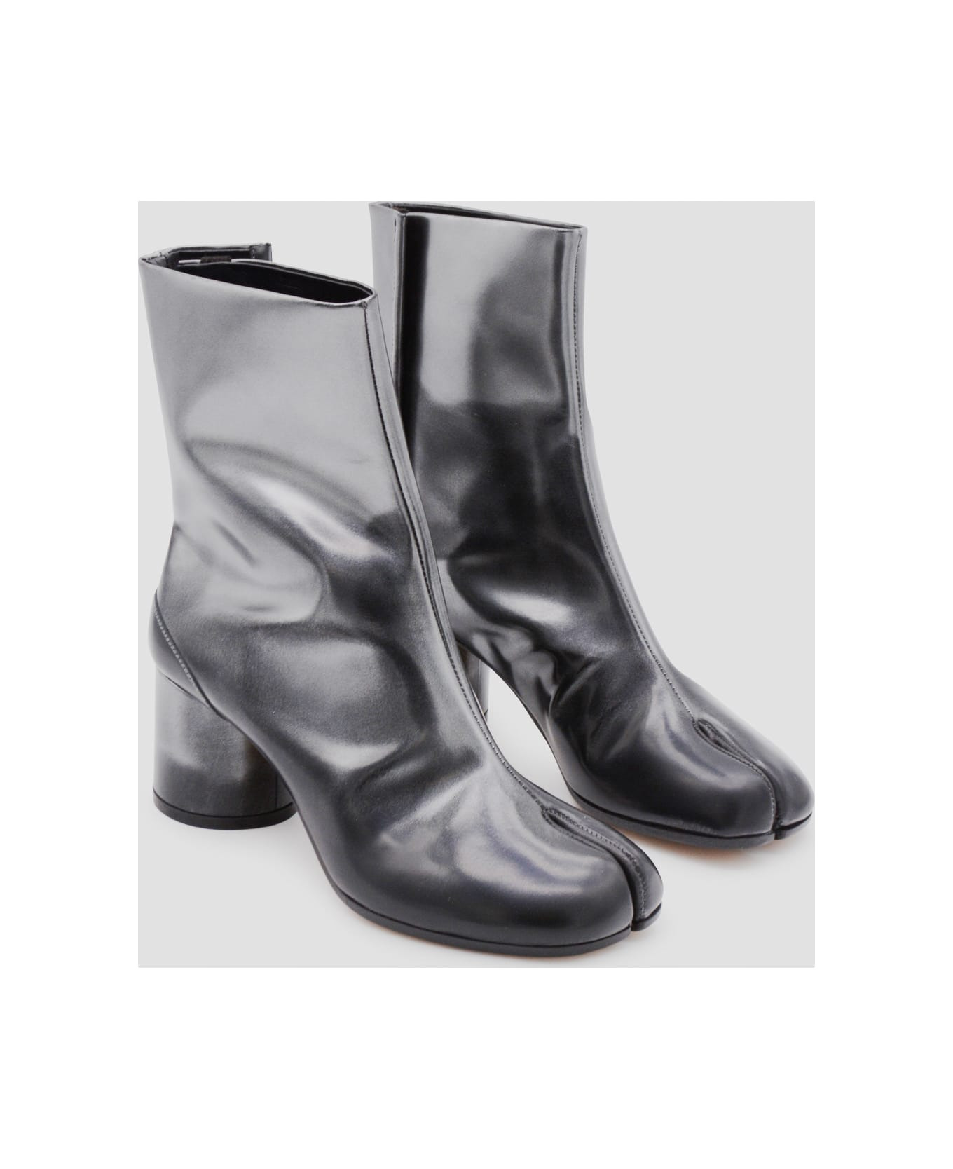 Silver/black Leather Boots - 2