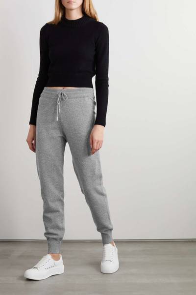 Alexander McQueen Embroidered cashmere-blend track pants outlook