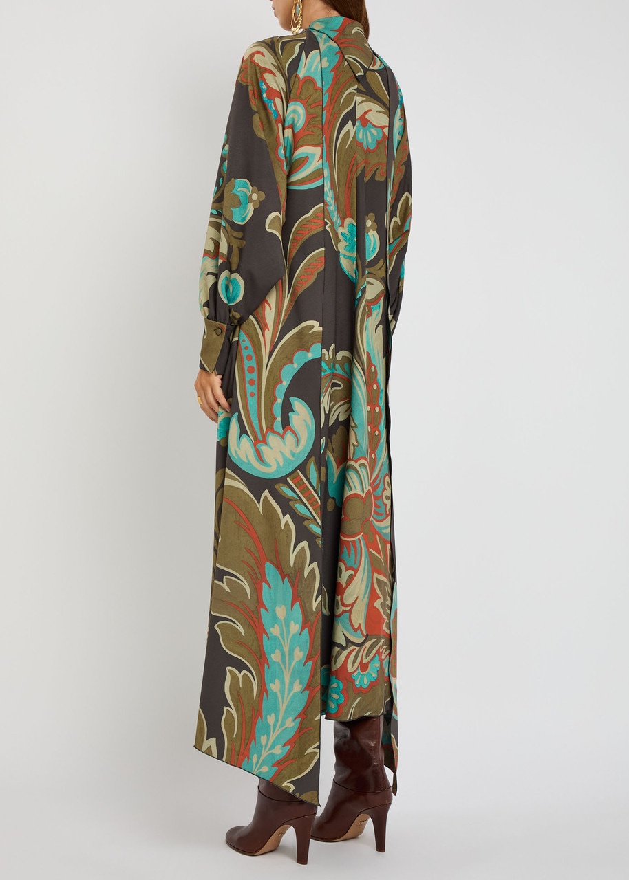 Etro Printed Draped Crepe Maxi Dress - 3