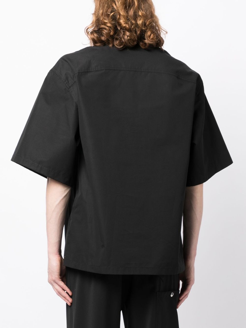 logo-embroidered cotton shirt - 4
