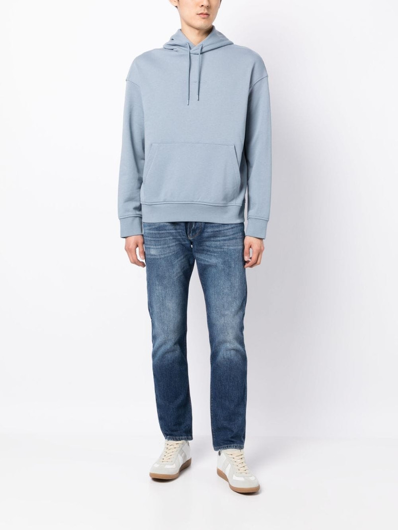 EMPORIO ARMANI pouch-pocket cotton hoodie outlook
