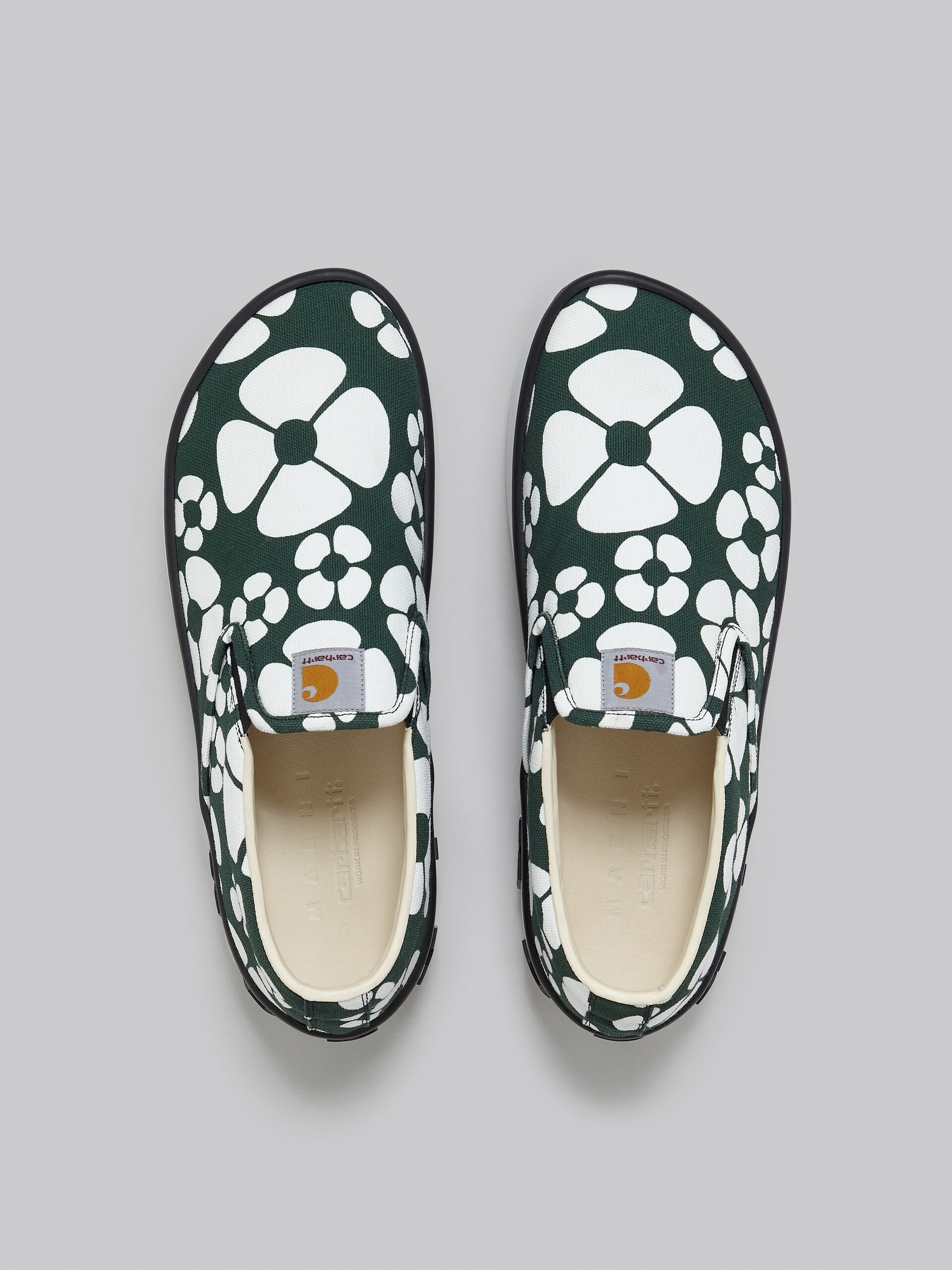 MARNI X CARHARTT WIP - GREEN SLIP-ON SNEAKERS - 4