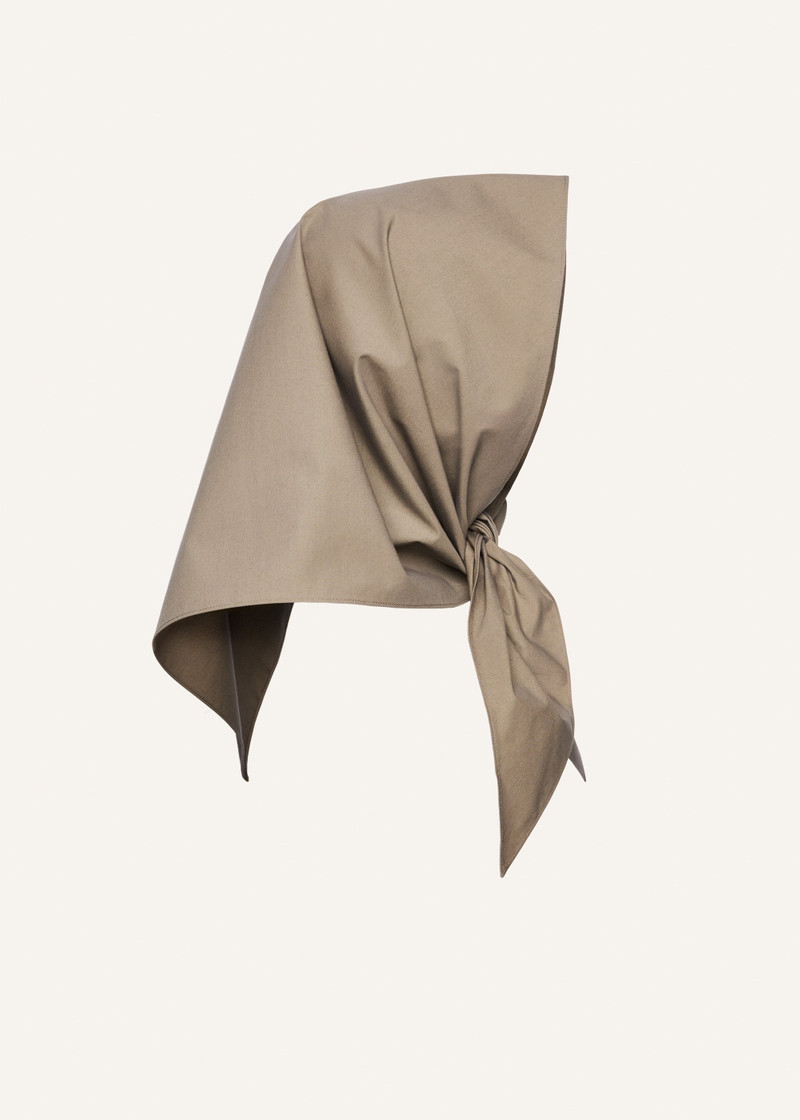 MAGDA BUTRYM Cotton head scarf in grey outlook