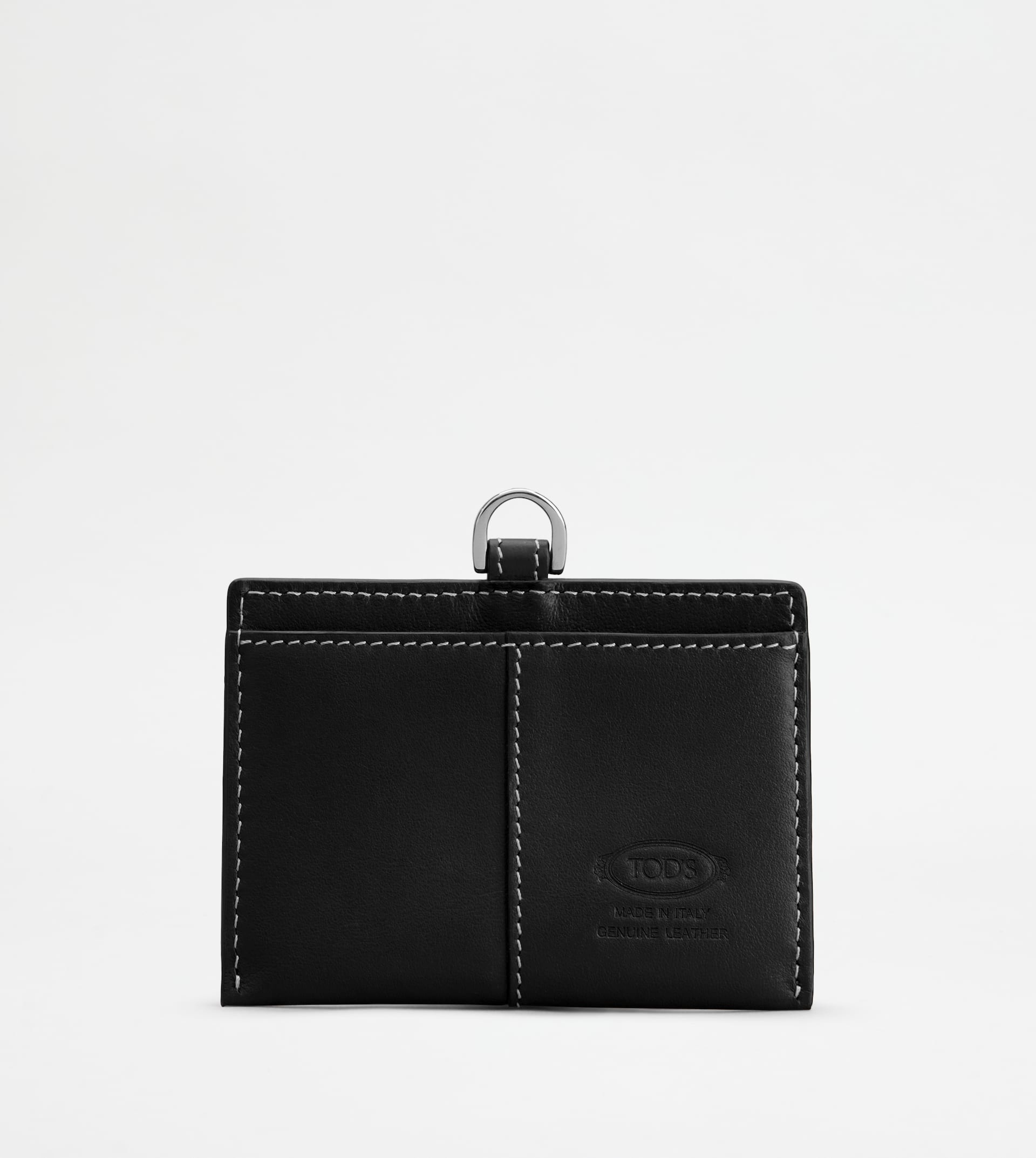 BADGE HOLDER IN LEATHER - BLACK - 2
