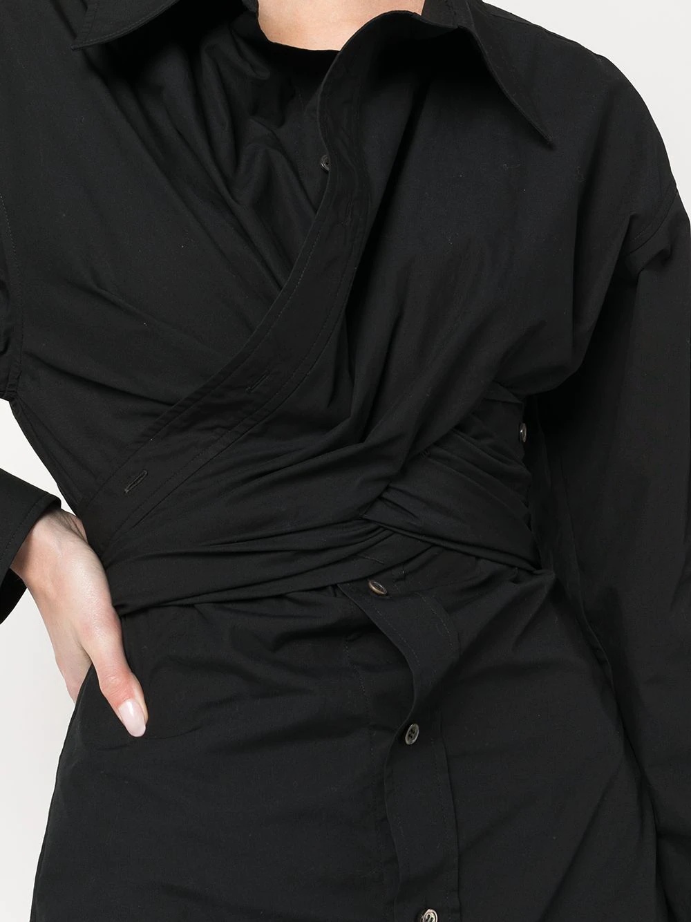 crossed front shirtdress - 5