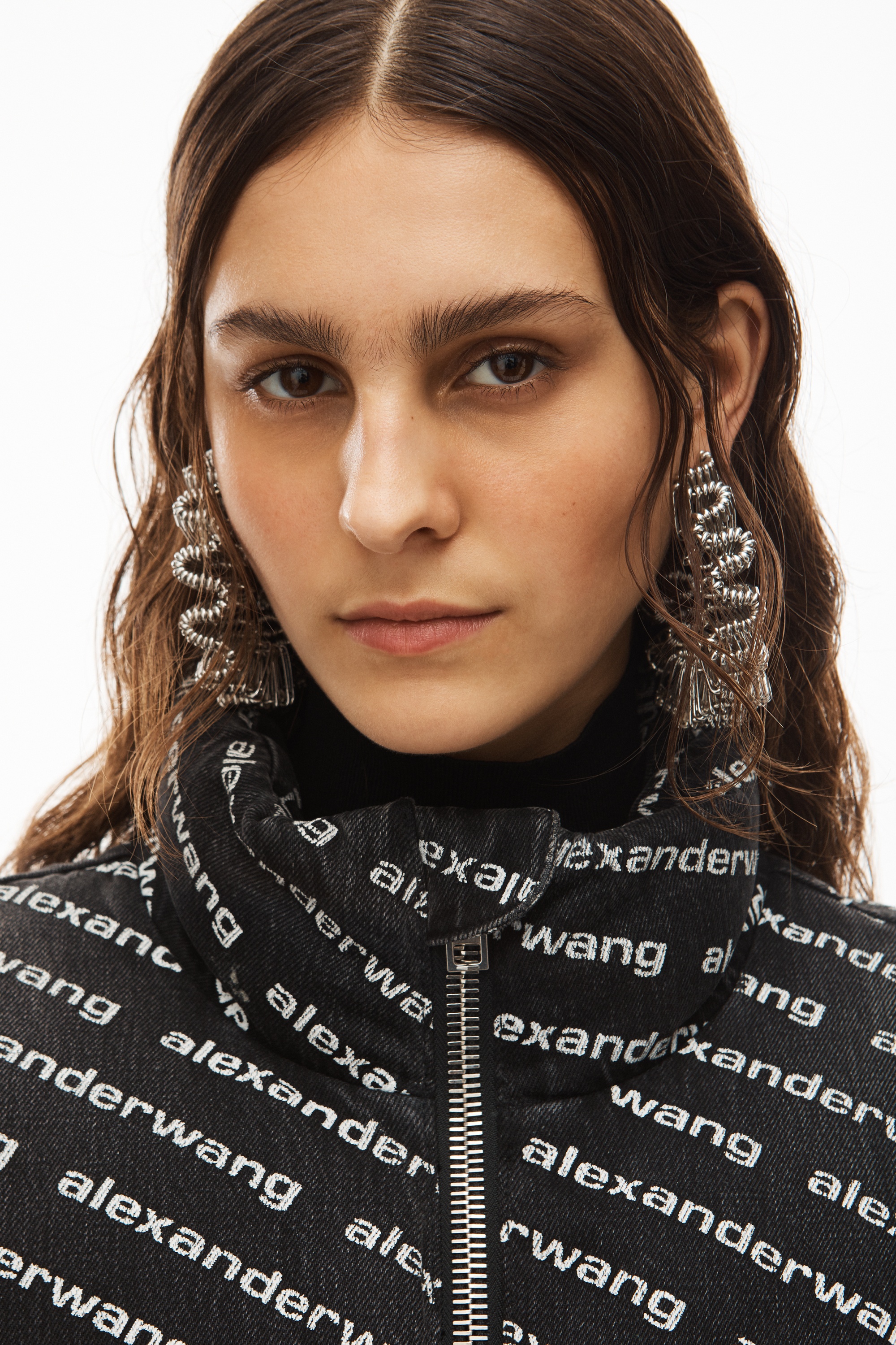 PUFFER JACKET IN LOGO DENIM - 4