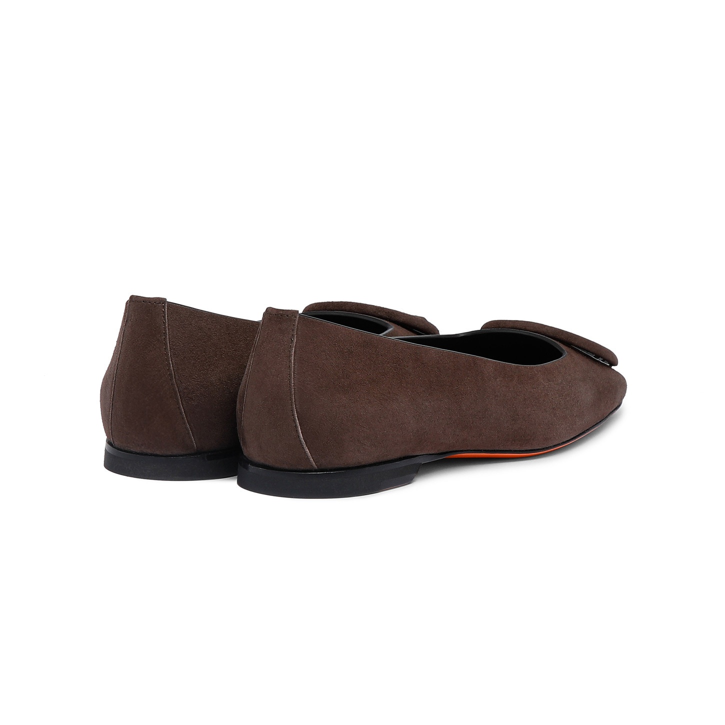 Women's dark brown suede ballet flat - 3