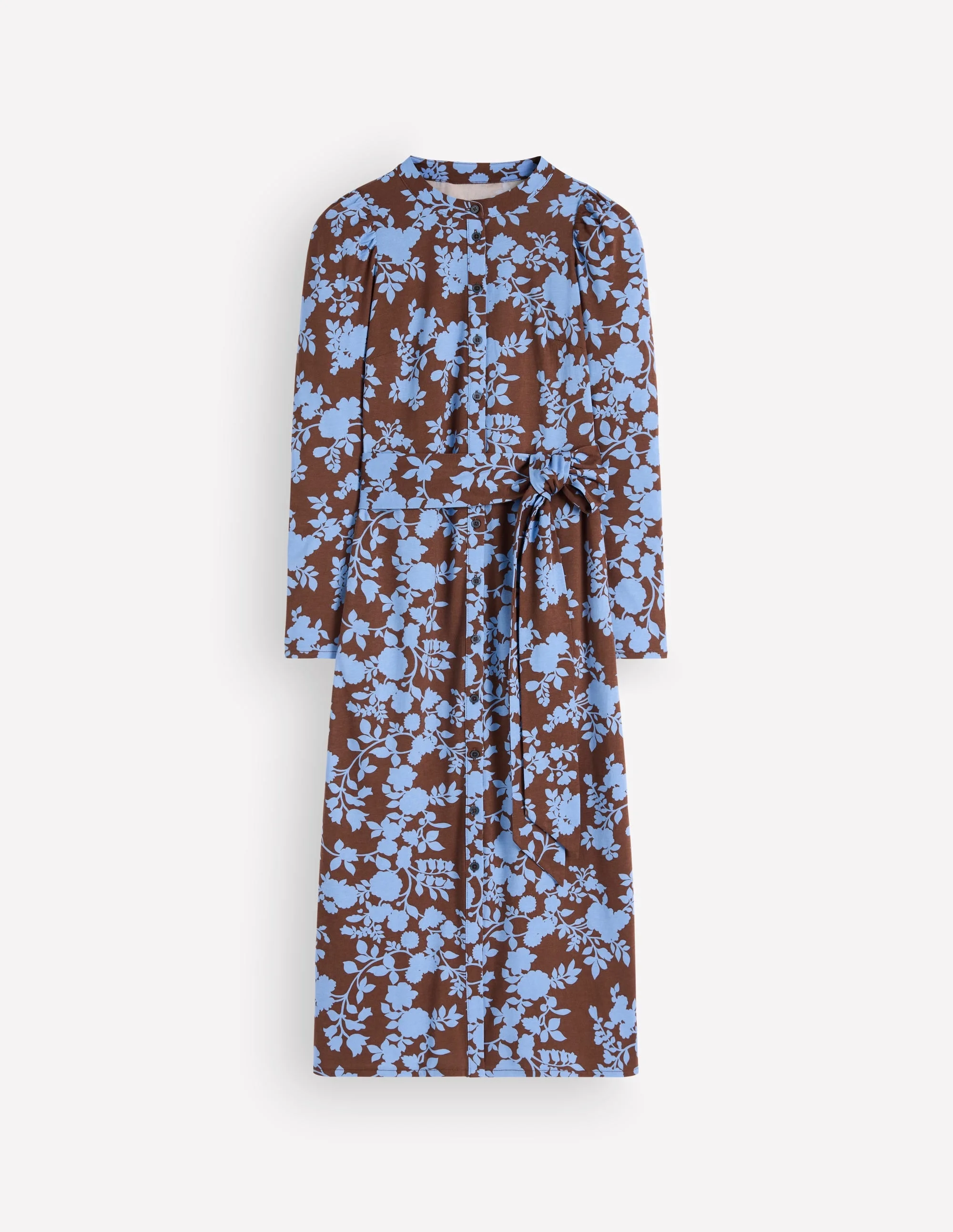 Honor Column Jersey Midi Dress-Raw Umber, Bouquet Breeze - 1