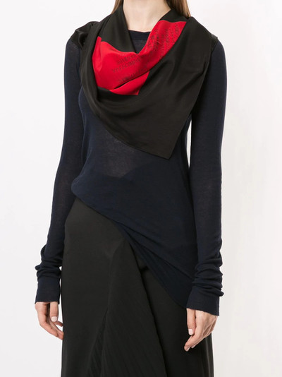 Yohji Yamamoto colour-block silk bandana outlook