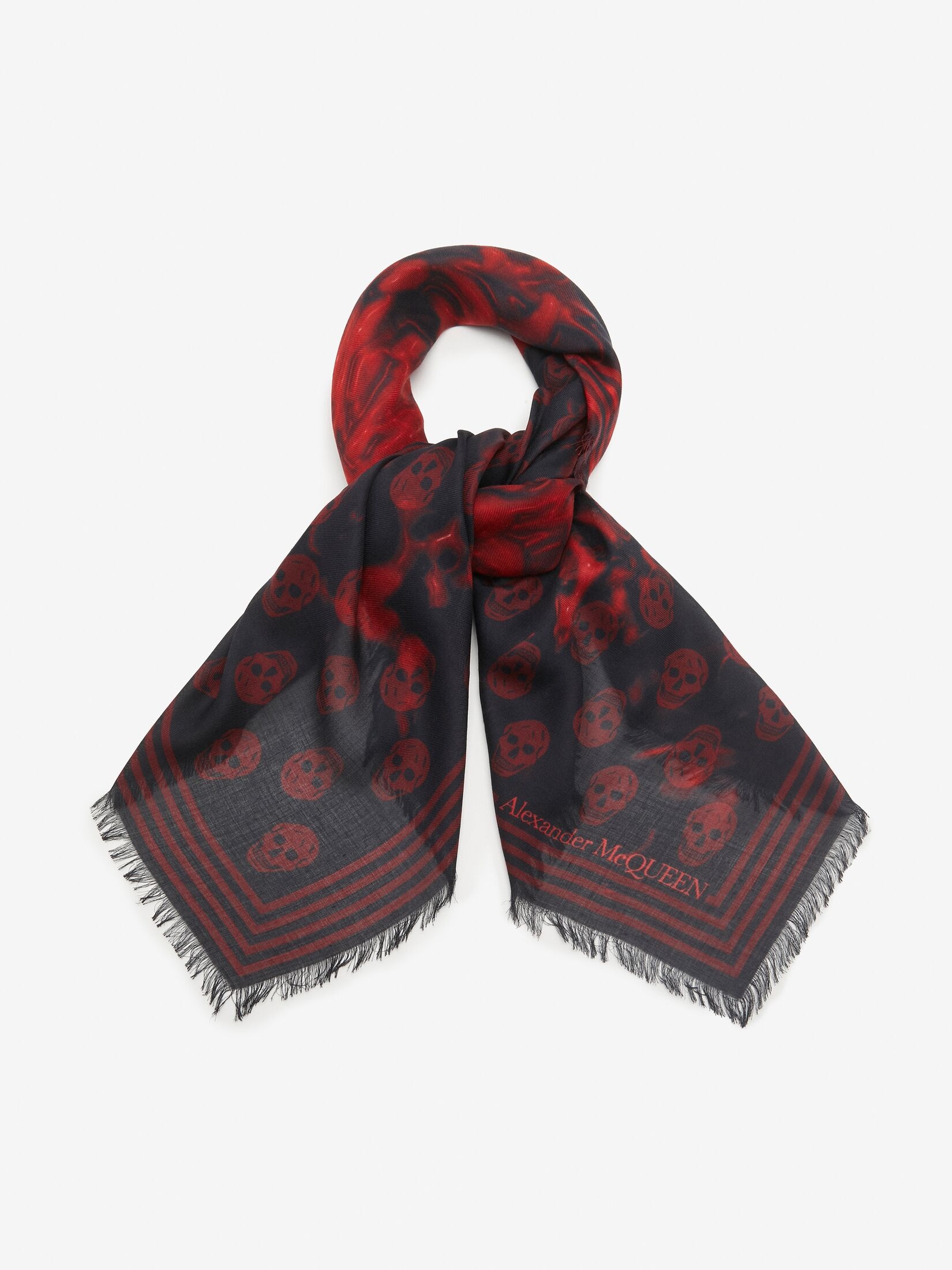 Men's Wax Flower Biker Foulard in Black/red 2