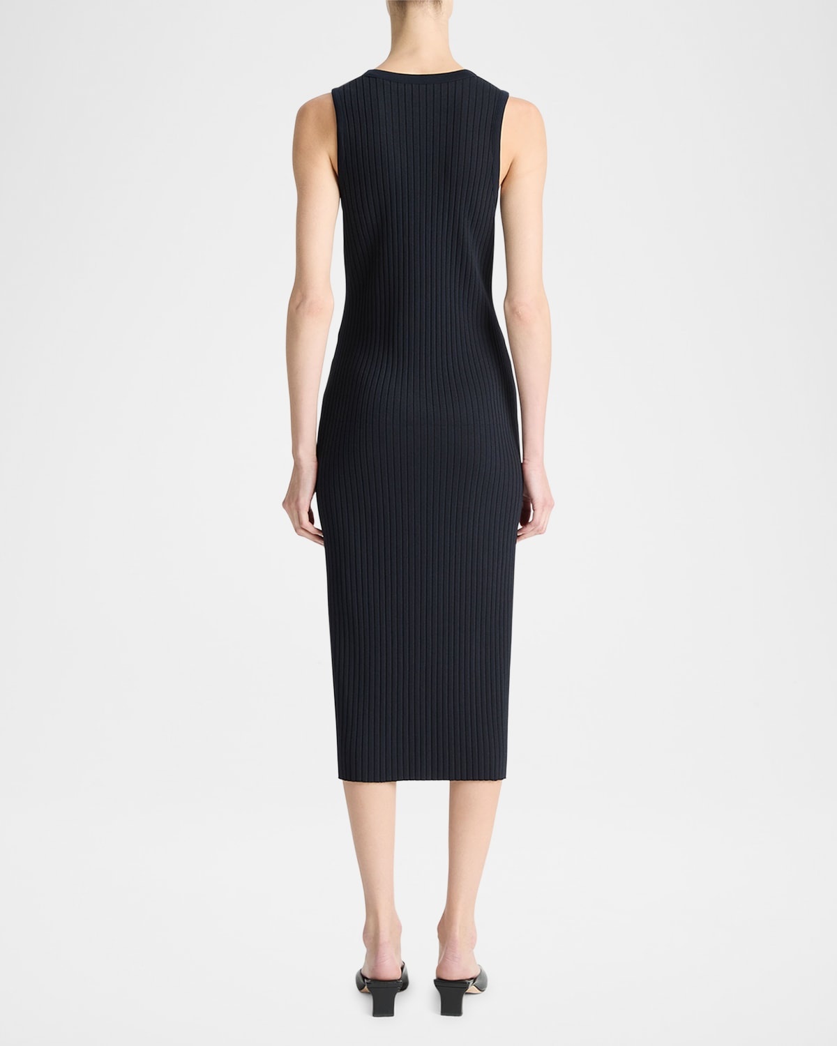 Sleeveless Ribbed Button-Front Dress - 3