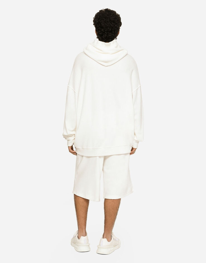 Jersey terry hoodie with logo tag 3