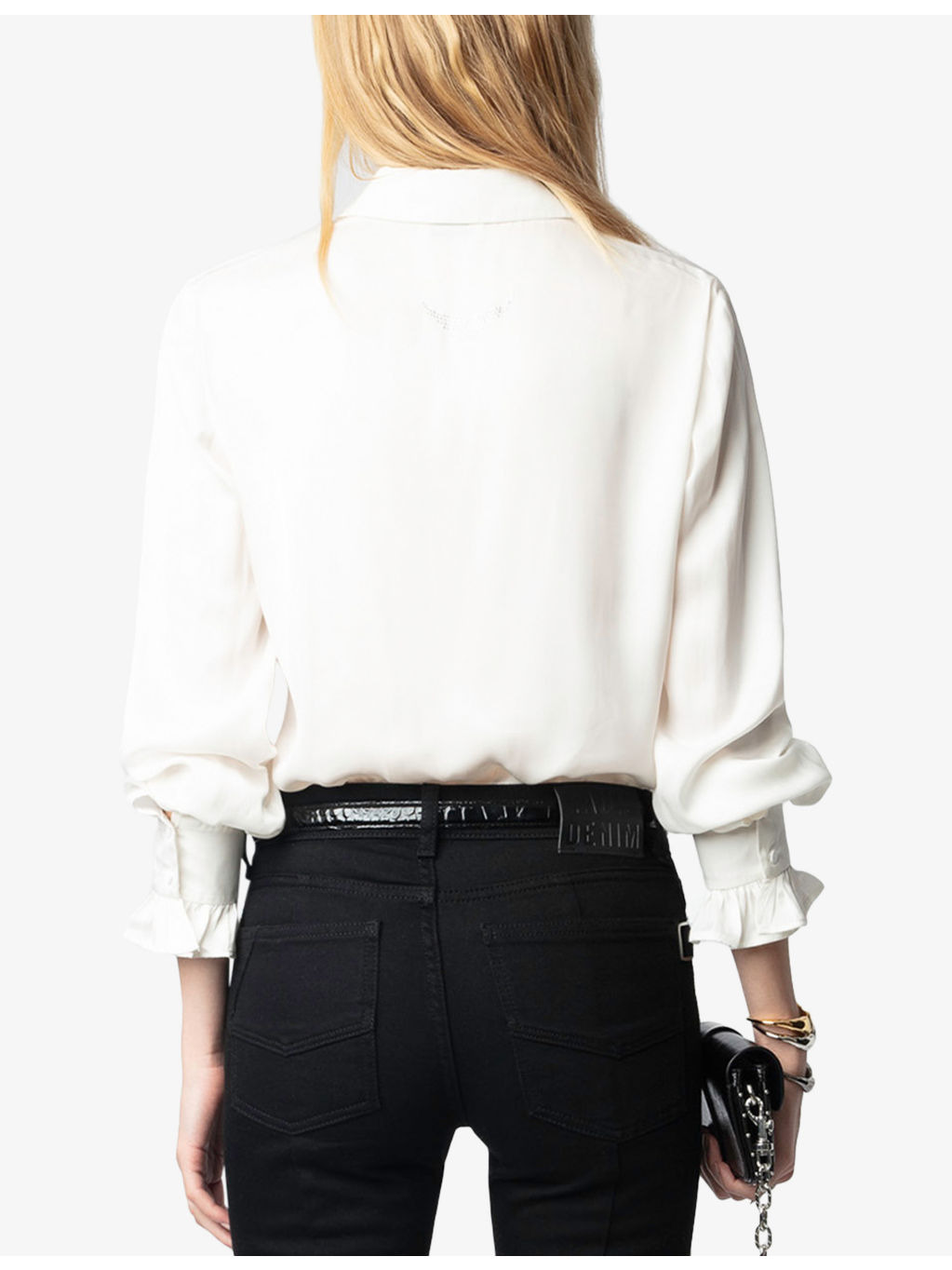 Thely wings-embellished recycled polyester-blend satin shirt - 4